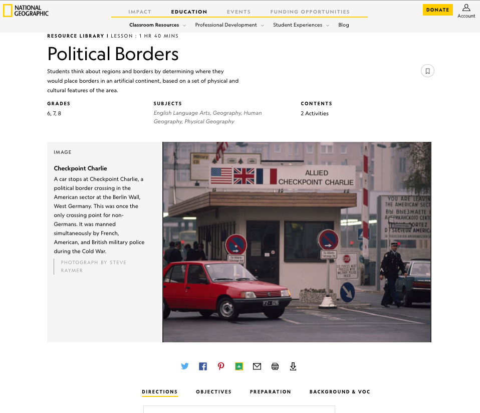 National Geographic Education: Political Borders-1