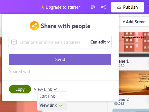 Copy the Animaker Video link