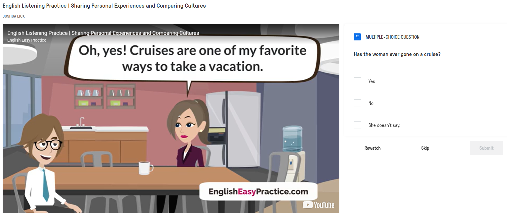 Screenshot of Edpuzzle