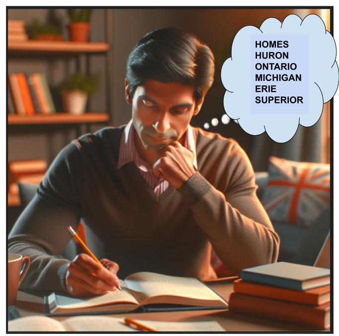 Man imagining acronym HOME