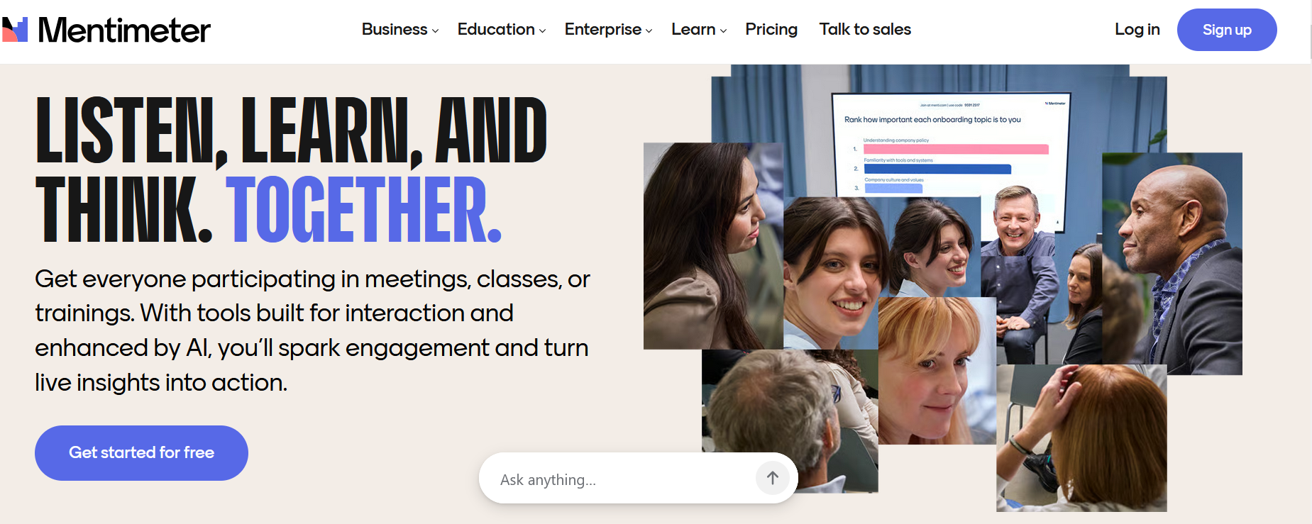 Mentimeter Landing Page
