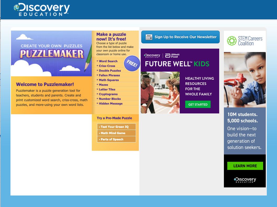 Discovery Education: Puzzlemaker-1