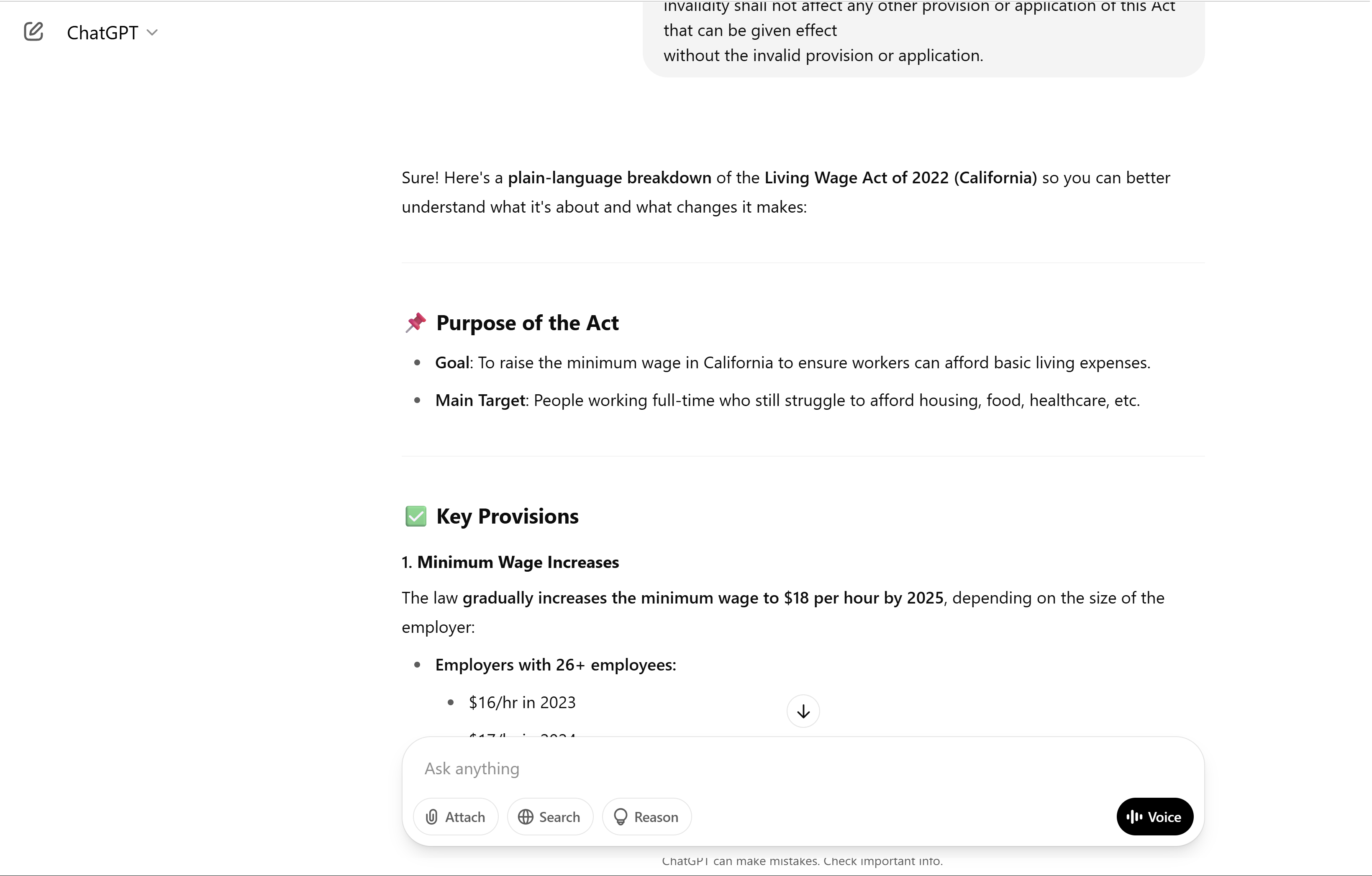 Example to summarize