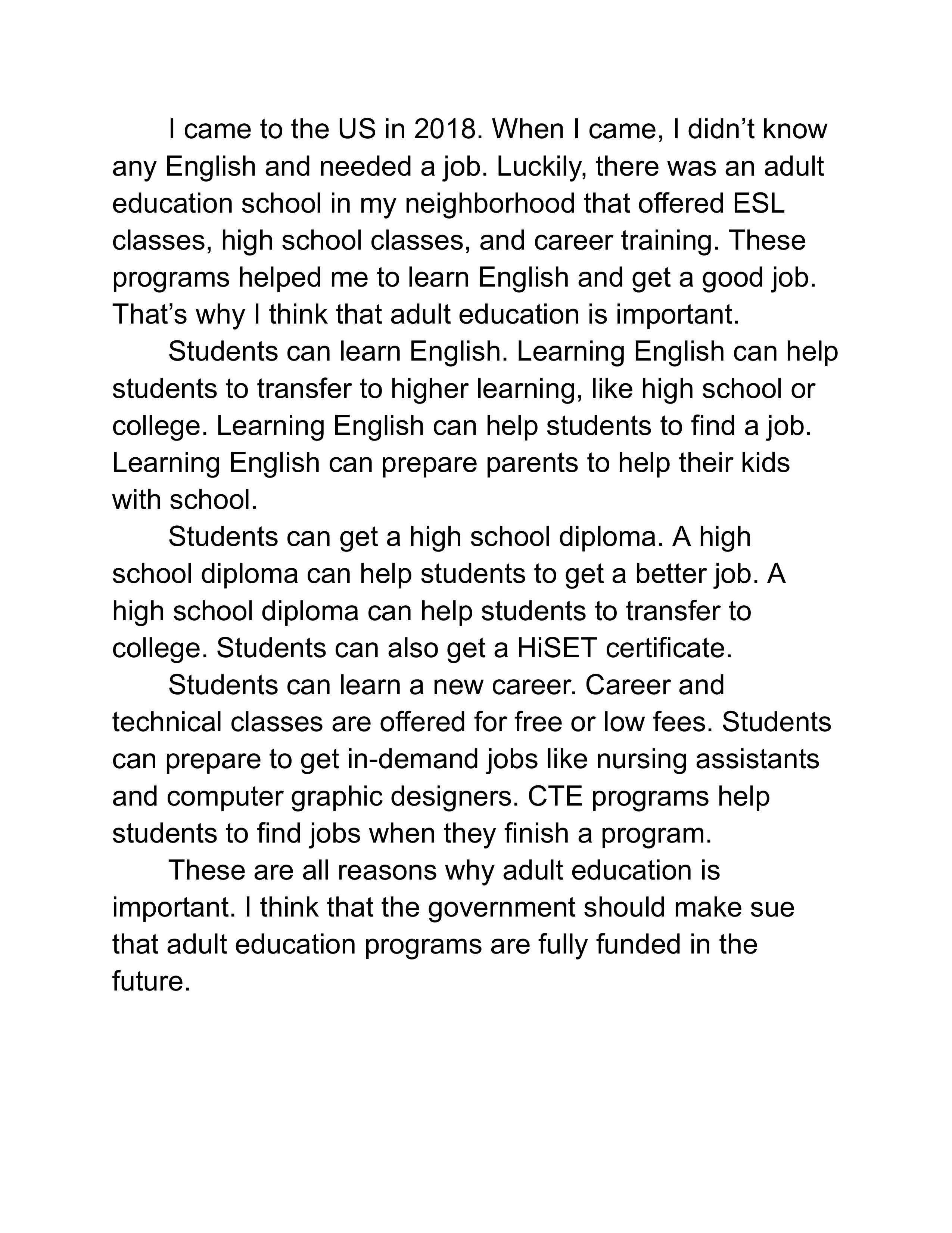 Adult Education is Important Essay