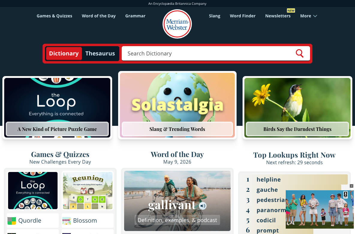Outreach and Technical Assistance Network | Merriam-Webster Online ...
