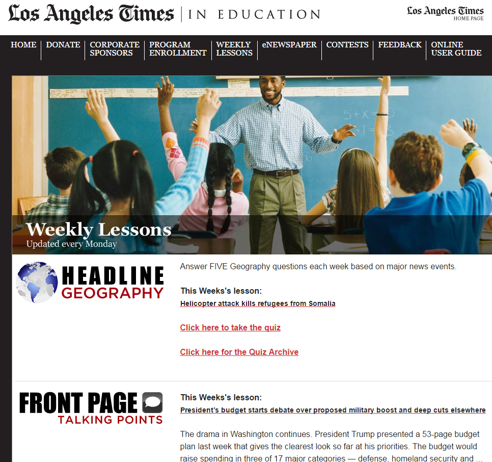 Los Angeles Times in Education