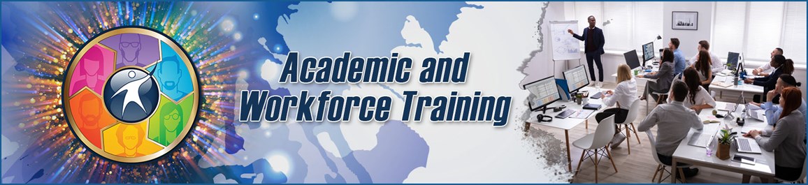 Academic and workforce training video banner - Graphic composite with OTAN logo and instructor and students in a classroom