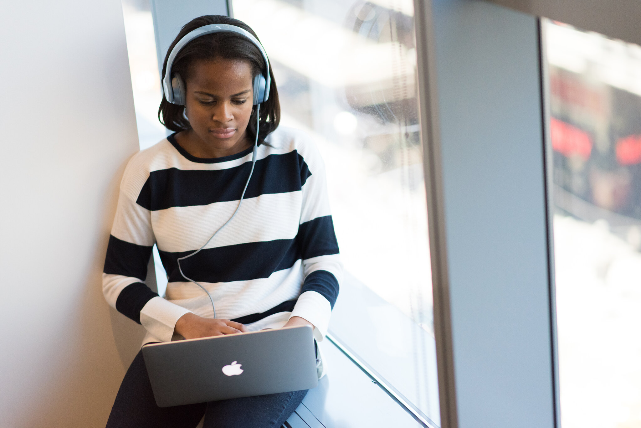 Woman using laptop