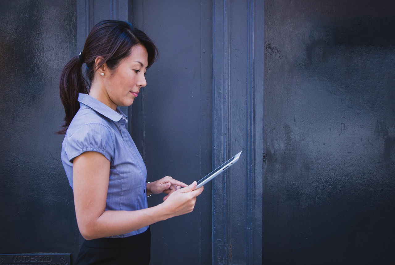 Woman using tablet