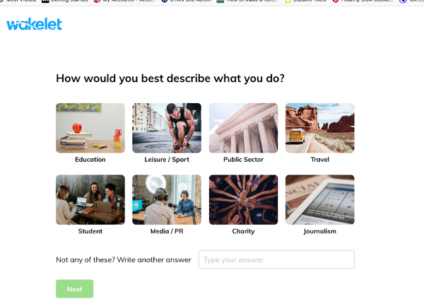 Choose the area you want to focus on. I choose &ldquo;Education&rdquo; and click &ldquo;Next&rdquo;.