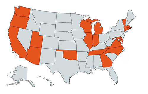 Map of goopen states